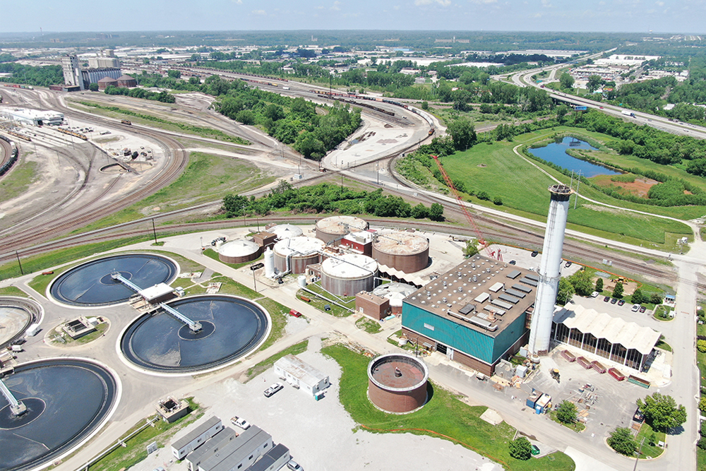 Aerial of the Blue River Wastewater Treatment Plant, soon to be Blue River Biosolids Facility