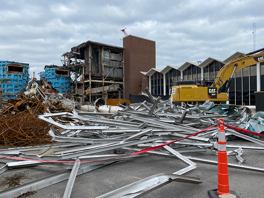 Most of the materials recovered during demolition were recycled.