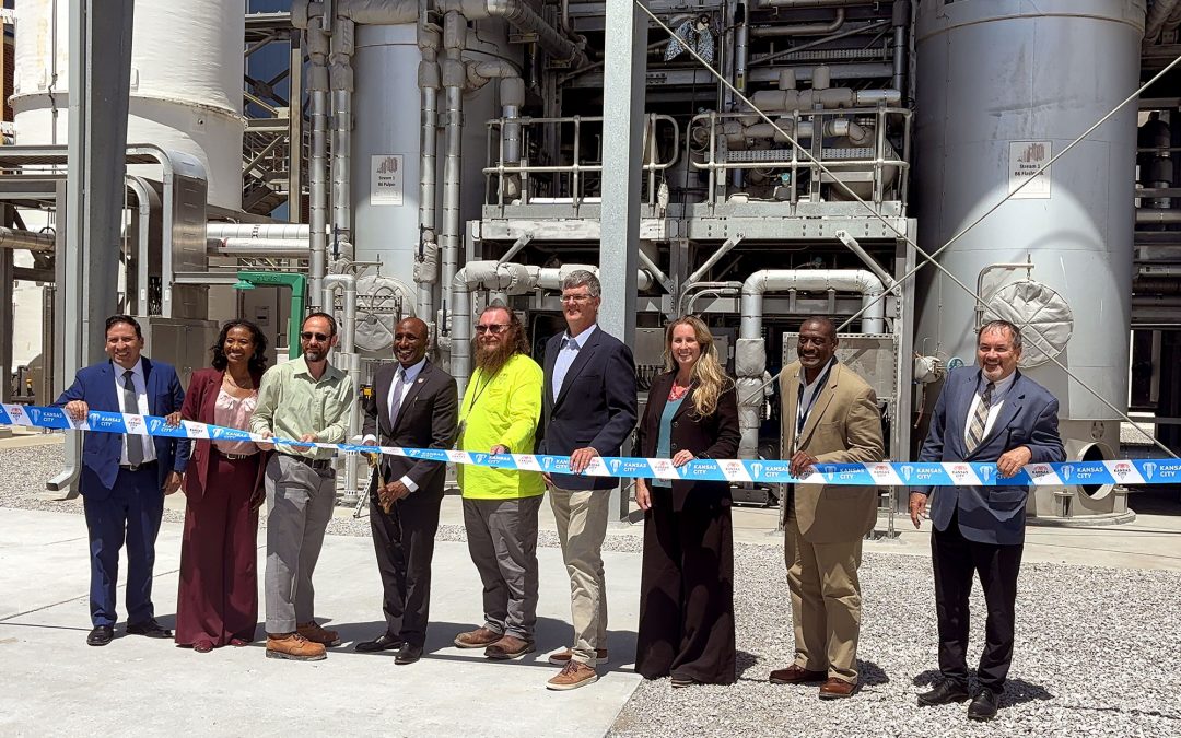 Elected officials, KC Water staff, city leaders and the project team commemorated the facility with a formal program and ceremonial ribbon cutting on Wednesday, May 6, 2026.